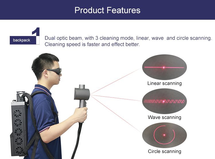 100W backpack laser cleaning machine details (2)